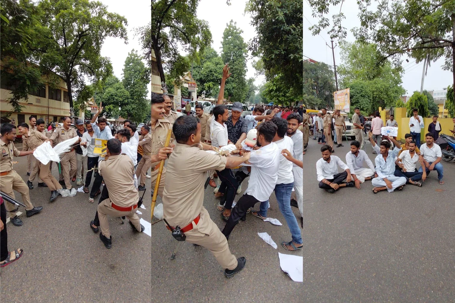 उत्तर प्रदेश: बलिया में NSUI का फूटा गुस्सा, पेपर लीक के विरोध में शिक्षा मंत्री का निकाला अर्थी, फूंकने का प्रयास, पुलिस से तीखी झड़प