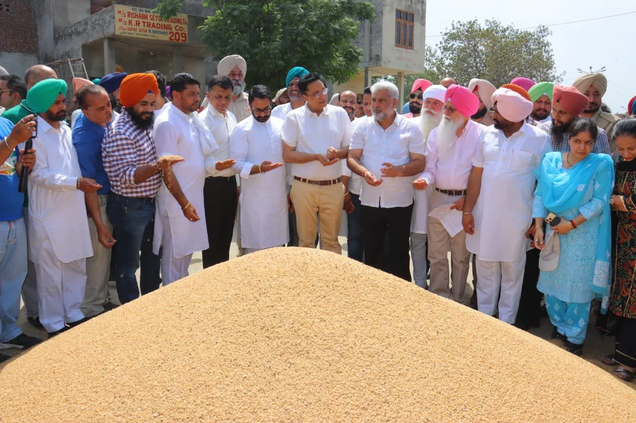 खाद्य एवं नागरिक आपूर्ति मंत्री लाल चंद कटारूचक्क ने भगतांवाला अनाज मंडी में चल रही गेहूं खरीद का लिया जायजा
