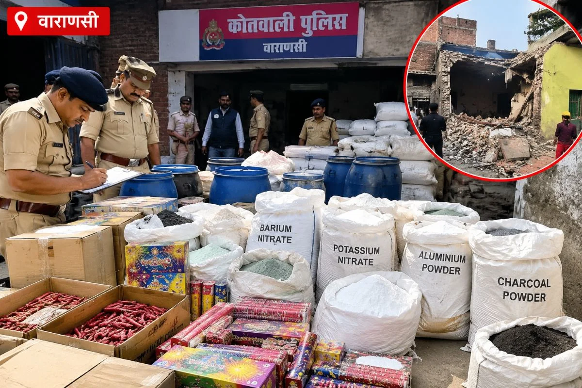 उत्तर प्रदेश: वाराणसी में 2500 किलो से ज्यादा विस्फोटक केमिकल बरामद, 30 क्विंटल पटाखे भी मिले